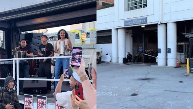 Migrantes mexicanos dedican serenata a ICE en