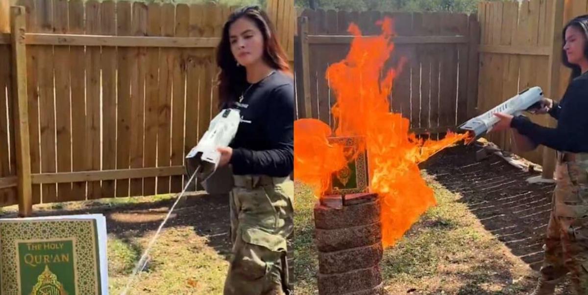 candidata de MAGA quema el Corán