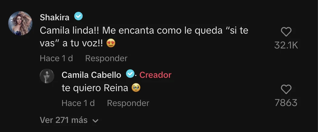 Así reaccionó Shakira al cover de 'Si te vas' de Camila Cabello