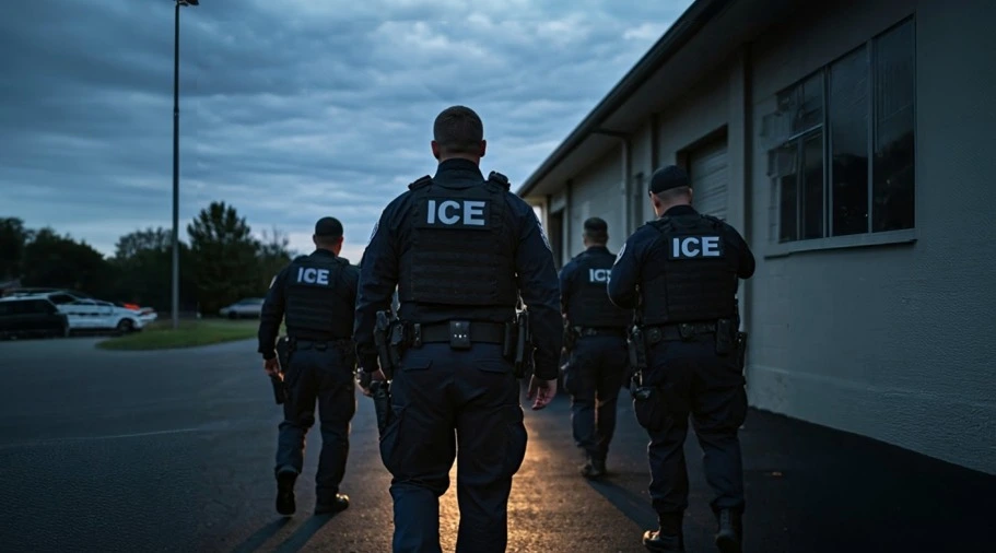 Agentes de ICE caminando