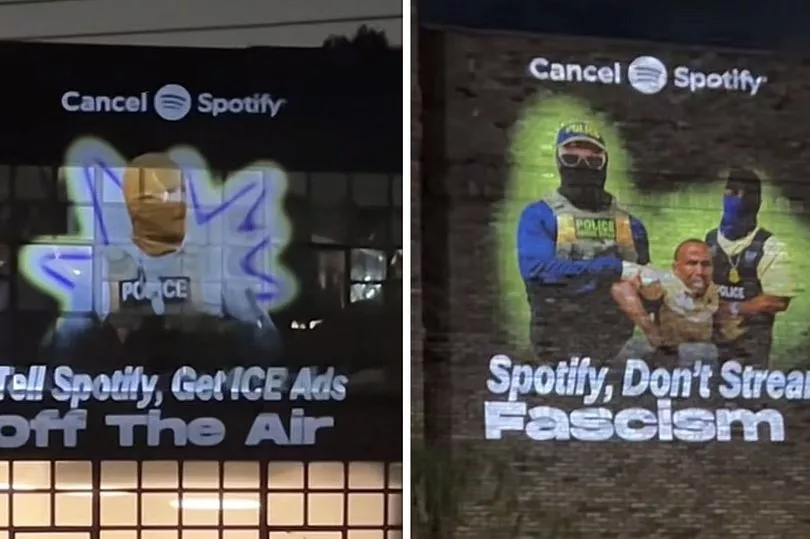 Anuncios anti-ICE en Los Ángeles critican a Spotify