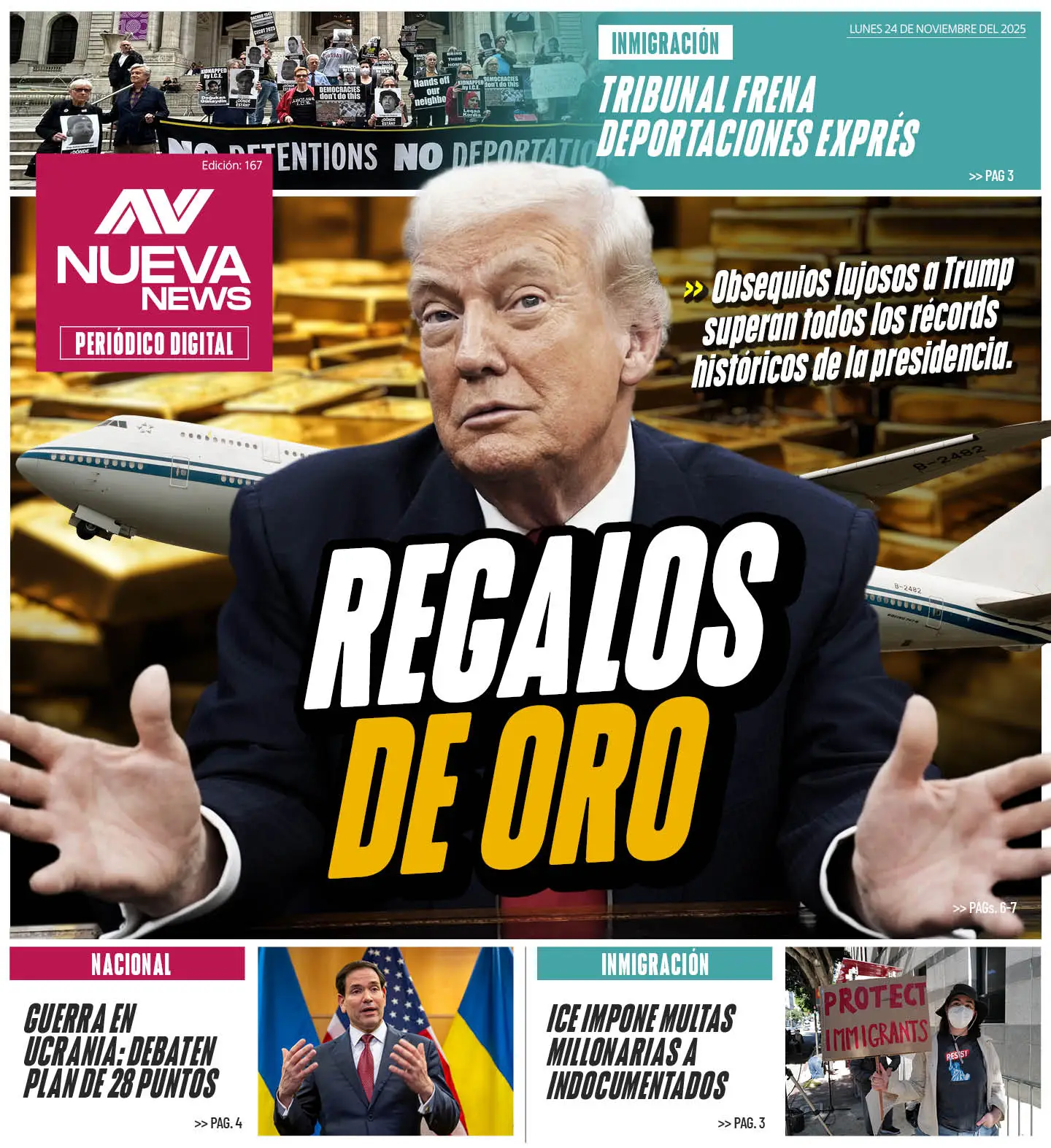 EN PORTADA: REGALOS DE ORO Obsequios lujosos a Trump superan todos los récords históricos de la presidencia.