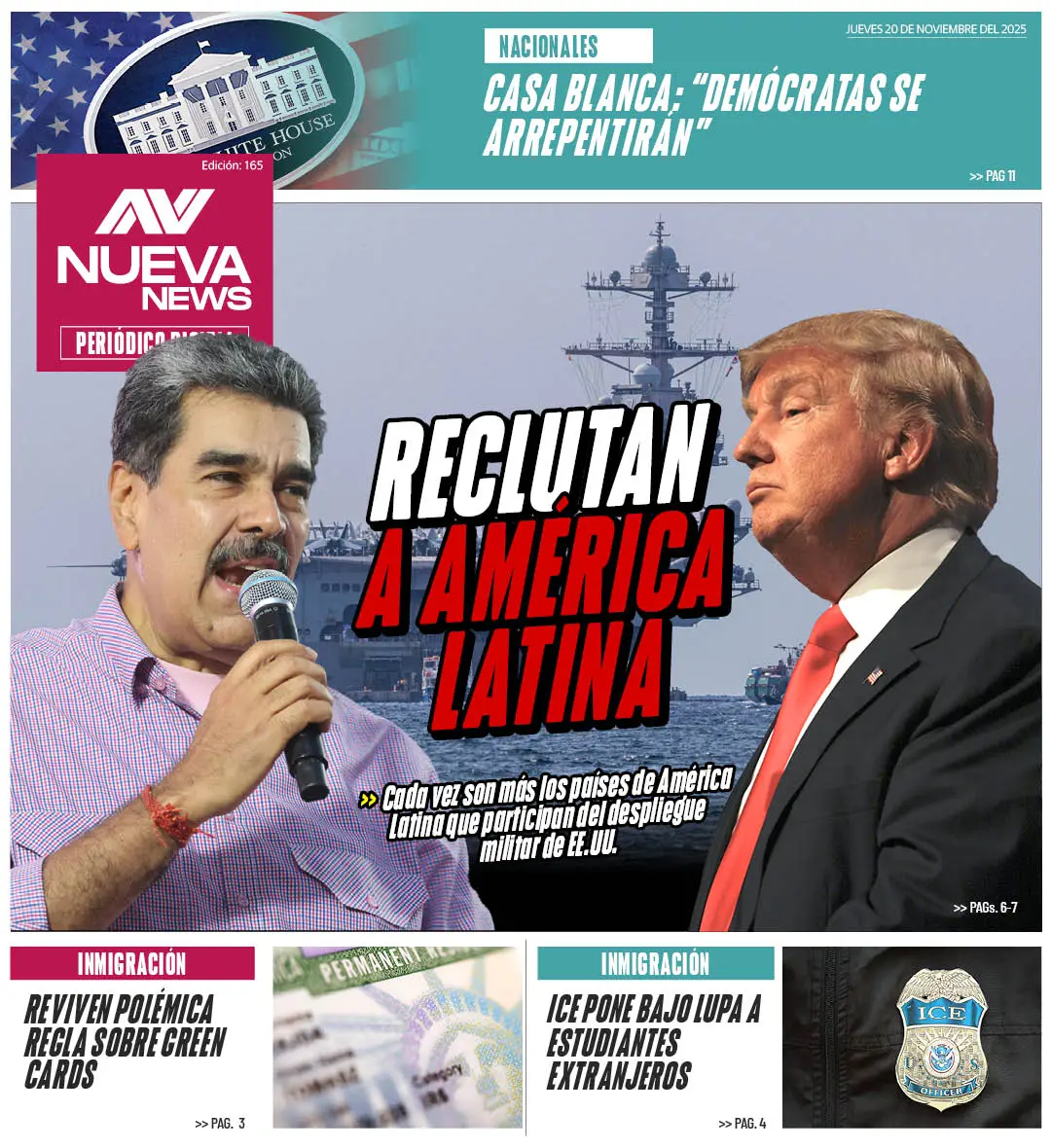 EN PORTADA: RECLUTAN A AMÉRICA LATINA Cada vez son más los países de América Latina que participan del despliegue militar de EE.UU.