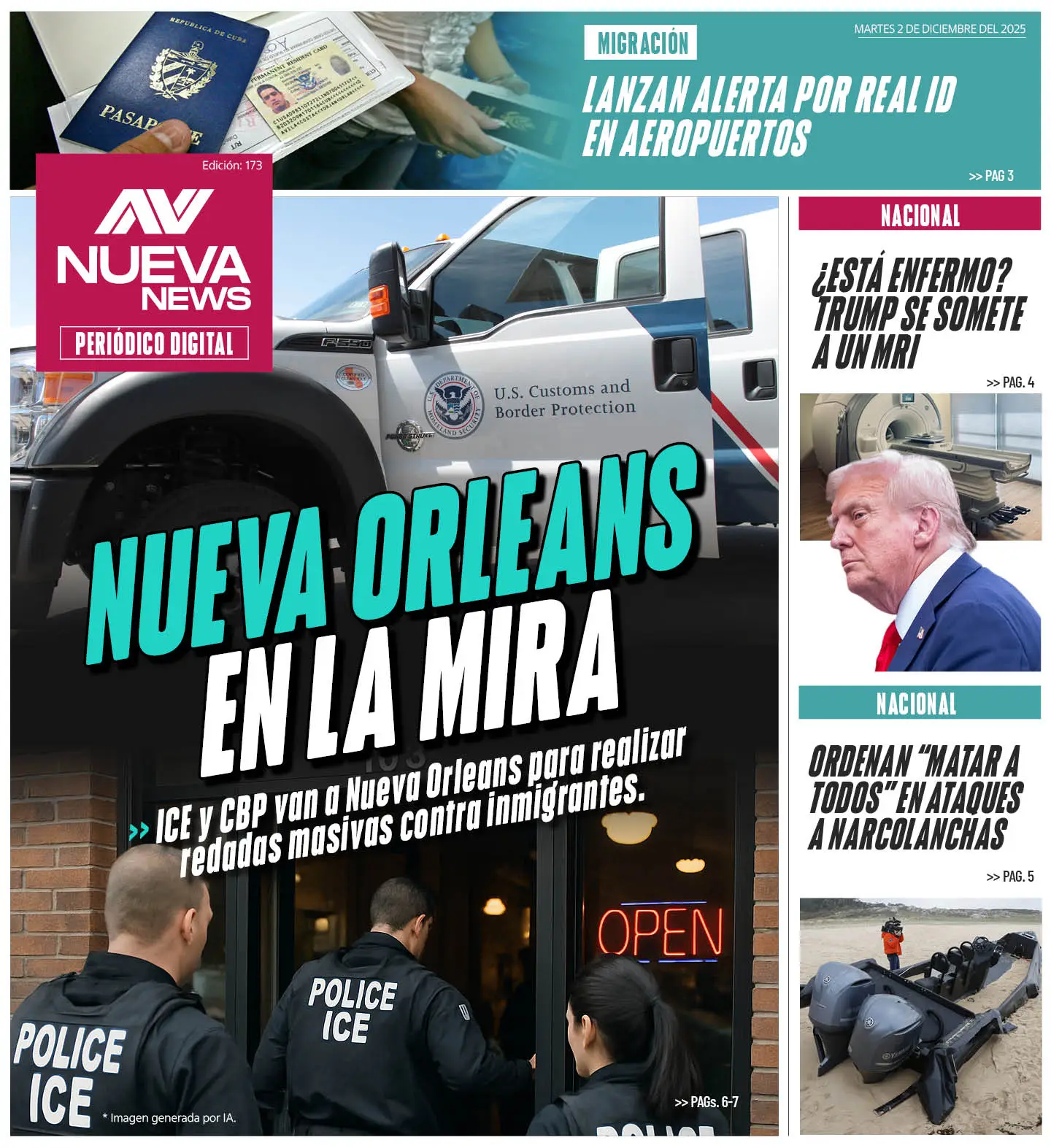 EN PORTADA: NUEVA ORLEANS EN LA MIRA ICE y CBP van a Nueva Orleans para realizar redadas masivas contra inmigrantes.