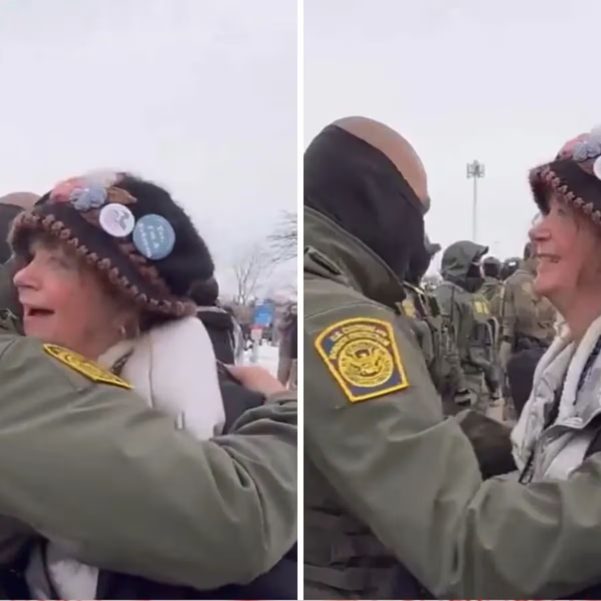 DHS responde al video del abrazo entre ICE y un manifestante