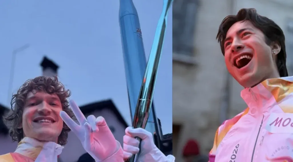 Las estrellas de 'Heated Rivalry' llevan la antorcha olímpica