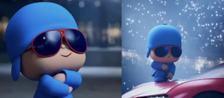 Pocoyo celebra a Bad Bunny en el Super Bowl