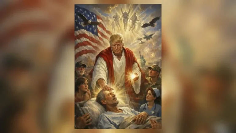 Imagen aparentemente creada por inteligencia artificial en la que muestra al presidente de EE.UU. , Donald Trump encarnando en la figura de Jesucristo. EFE/ Donald Trump Via Truth Social